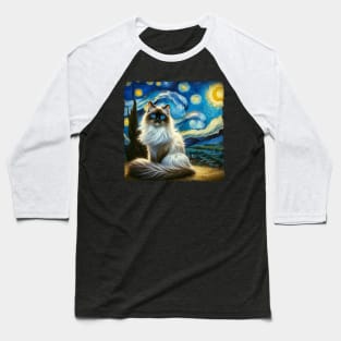 Ragdoll Starry Night Inspired - Artistic Cat Baseball T-Shirt